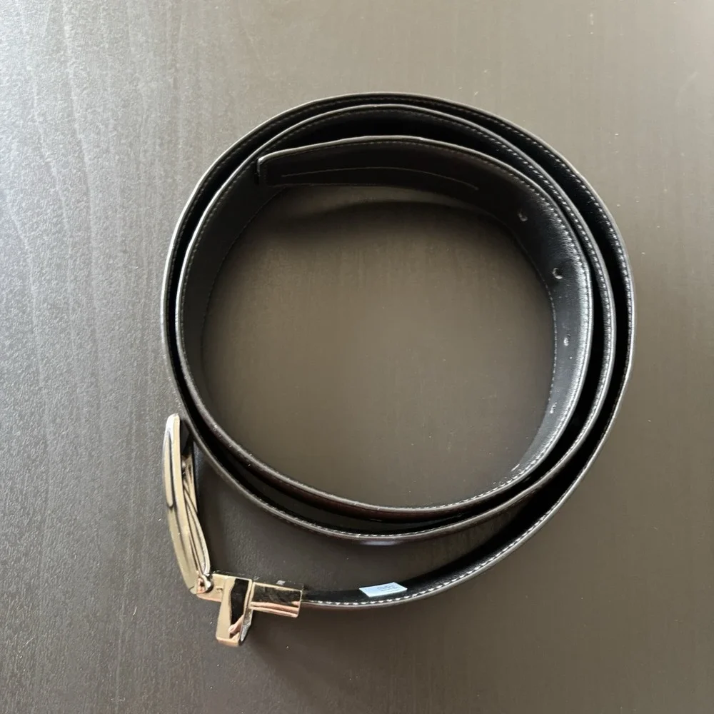 John Henry Leather Dress Belt Reversible‎ Black Brown Size 40 Men's